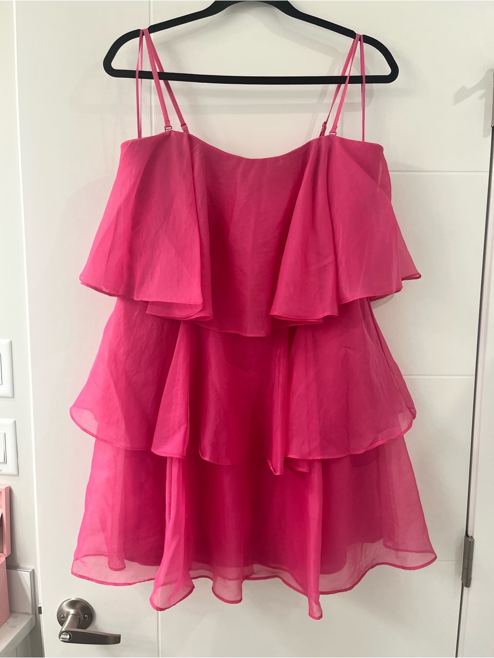 Abercrombie & Fitch Hot Pink Tiered Ruffle Dress